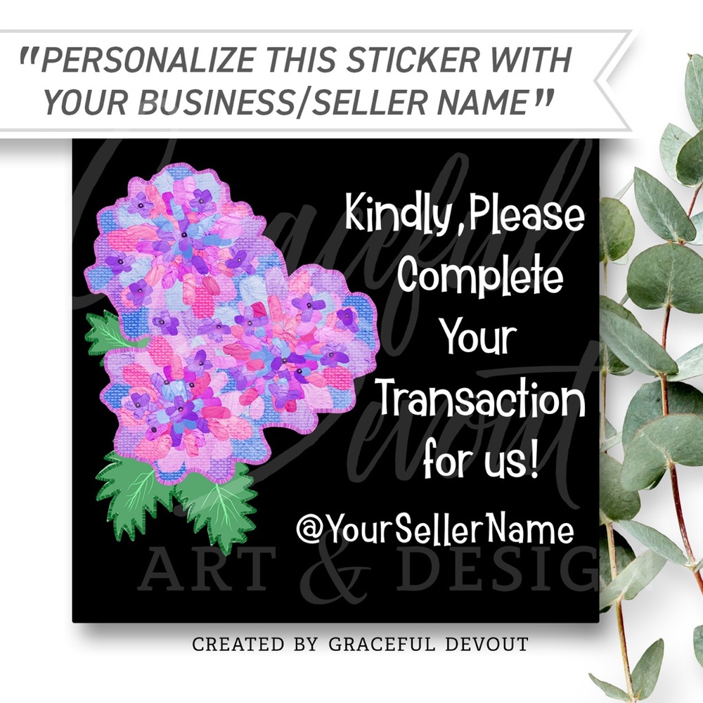 Kindly, Please Complete Your Transaction For Us. - 2" Square Stickers [GD201-96]